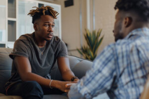 man showing PAWS symptoms during addiction recovery